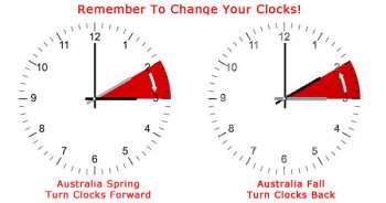 Australian Continent modification clocks for 2015 daylight saving time