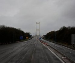 The M48 Severn Bridge crossing is deserted